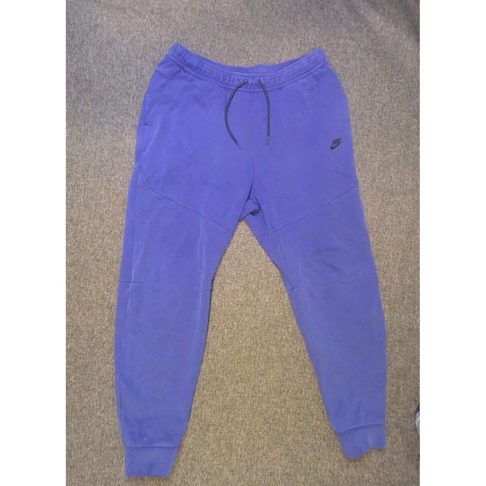 Nike Tech Track Pants Mens XL Blue Woven Cotton Athletic Sportswear Zip Pocket